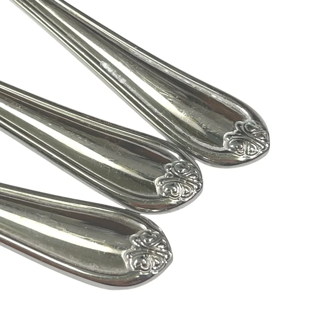 Lenox Silver Spoons 3pc Stainless‎ Steel Floral Traditional Unknown Pattern